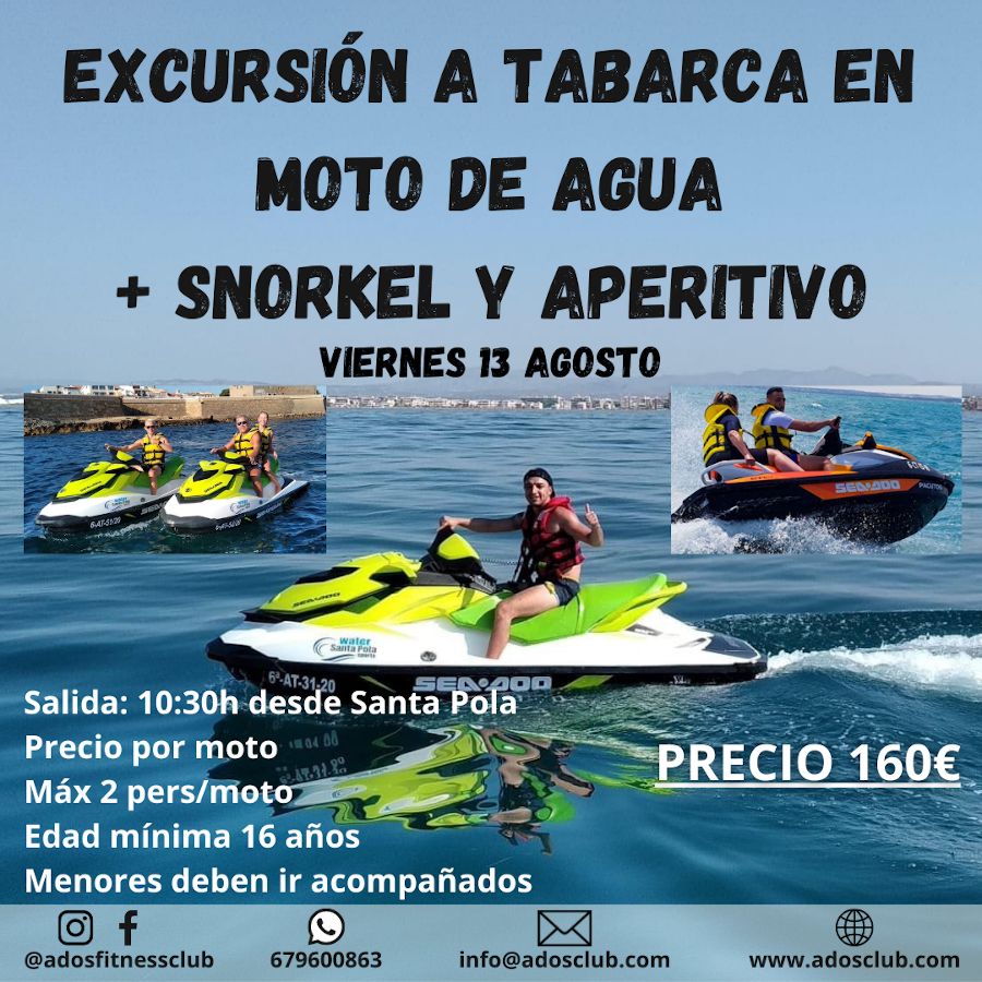 EXCURSIÓN A TABARCA EN MOTO DE AGUA