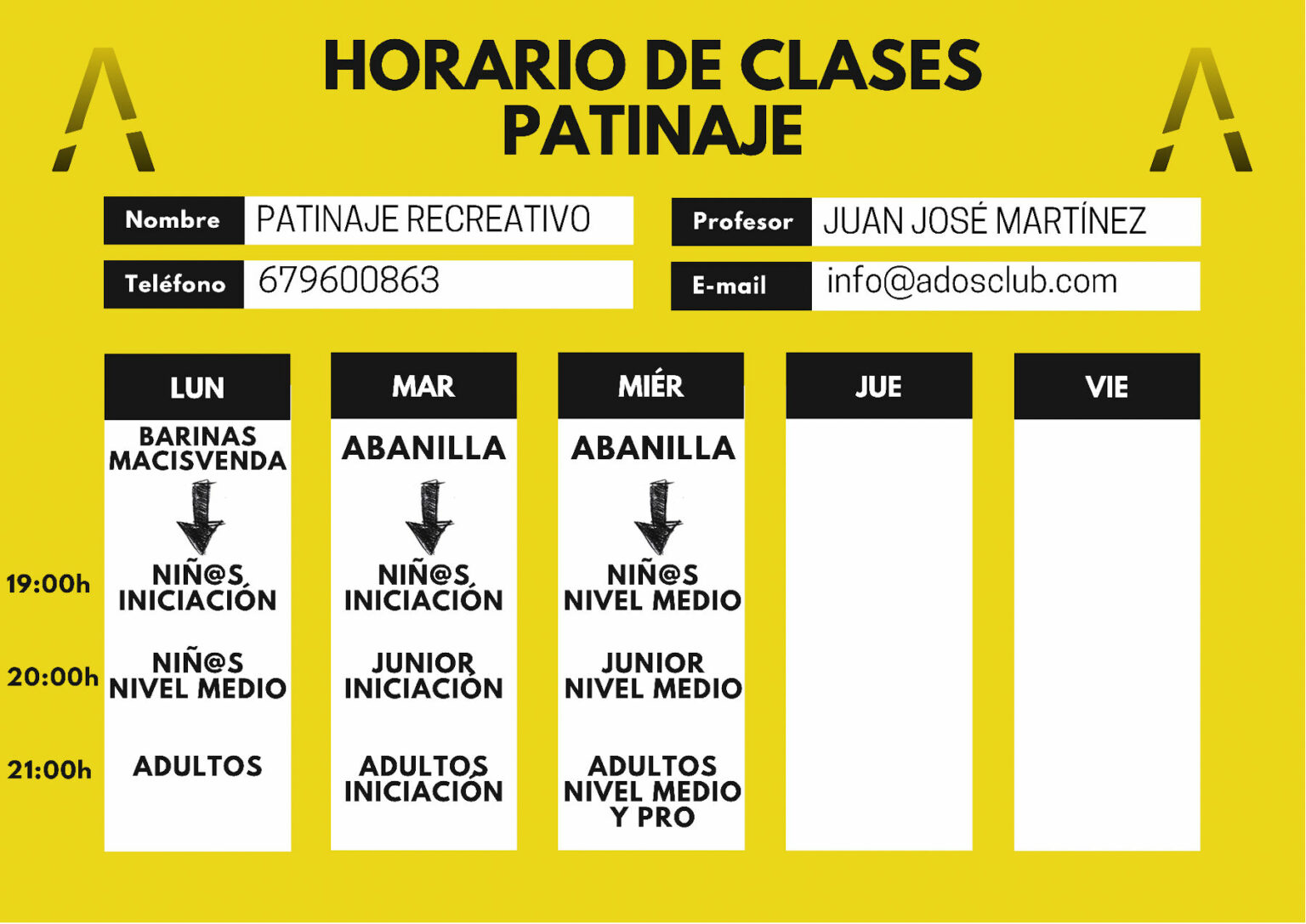 Clases de Patinaje Recreativo ADOS CLUB ABANILLA